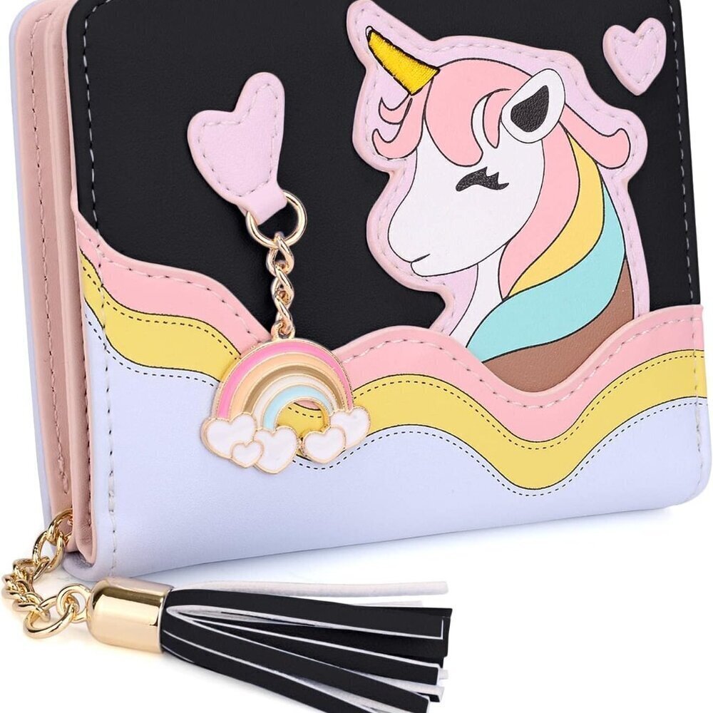 Cute Vegan Leather Wallet for Girls Small Card Holder Coin Purse